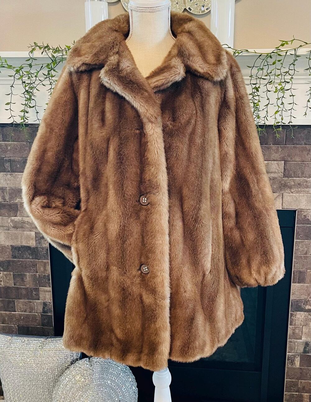 Vintage Faux Fur Coat: Light Brown Grandella Jacket Sportowne